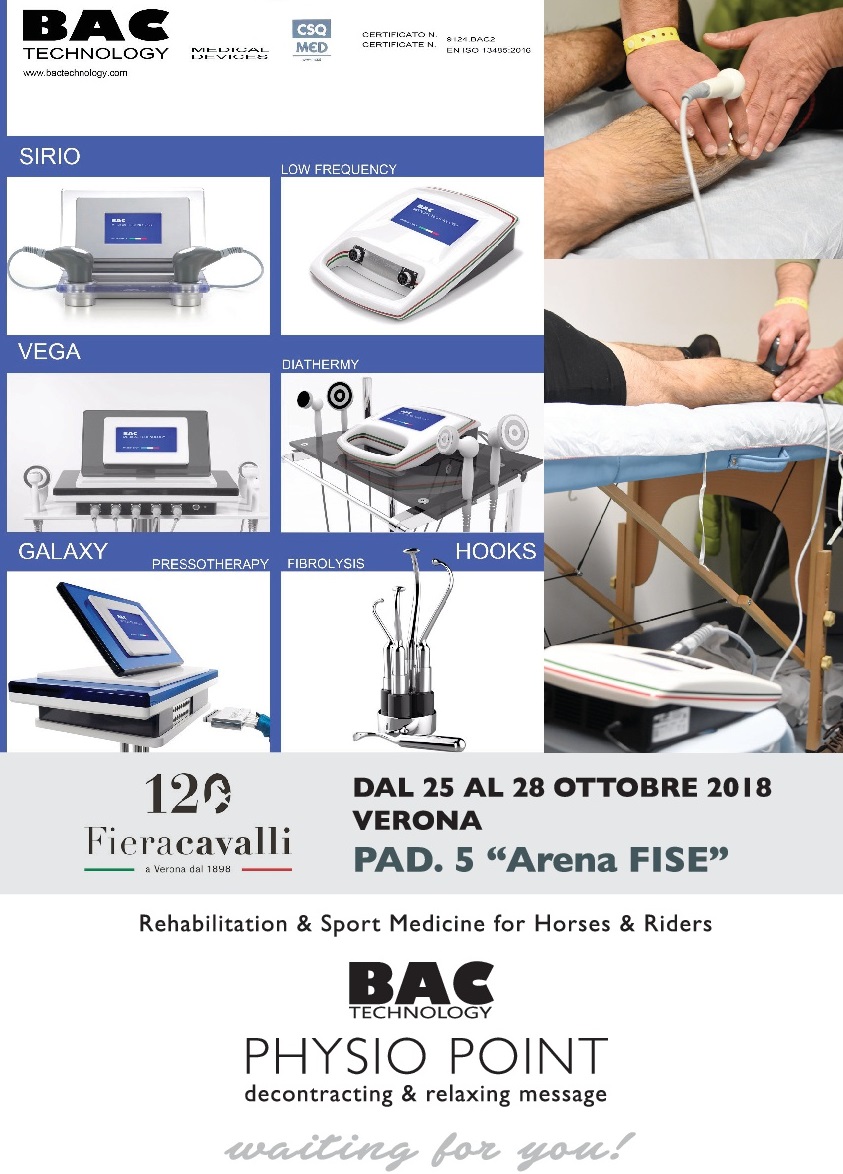 BAC TECHNOLOGY a Fieracavalli 2018 per i trattamenti e le terapie umane ed equine